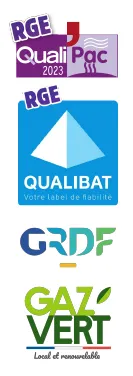Certifications Qualibat QualiPac RGE GRDF GAZ Vert